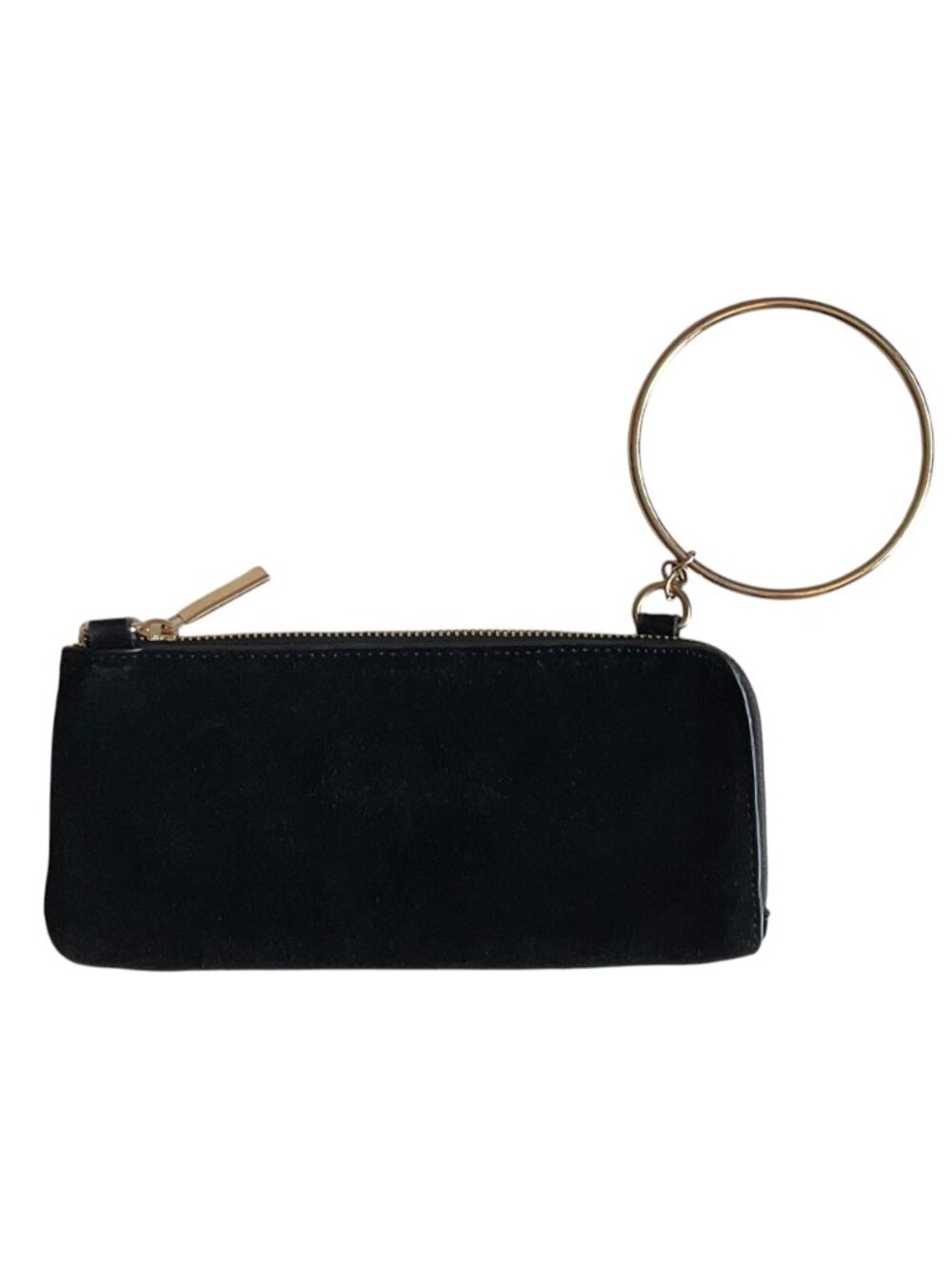 Zara Black Suede Clutch Wristlet Minimalist Clutch